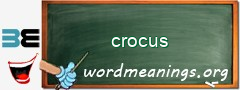 WordMeaning blackboard for crocus